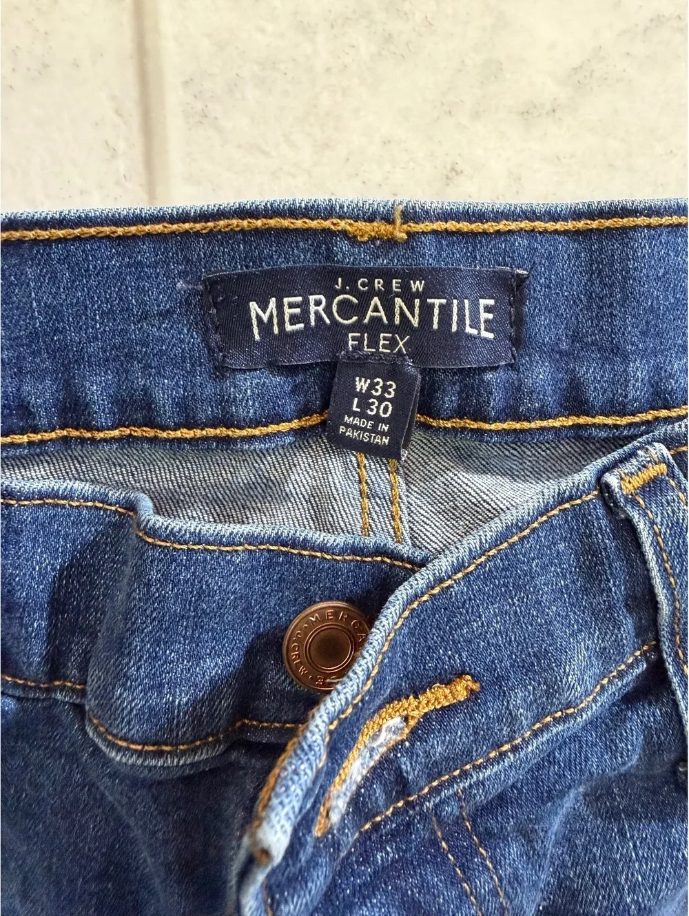 J.Crew Mercantile Flex Blue Denim Jeans W33 L30